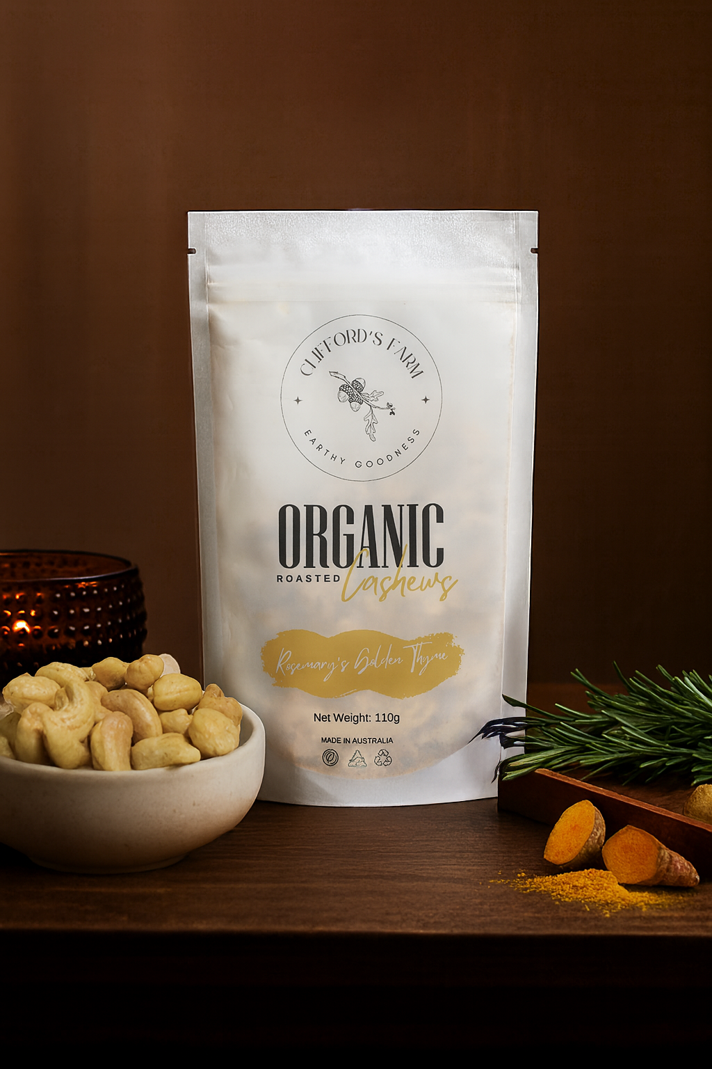 Organic Roasted Cashews - Rosemary's Golden Thyme