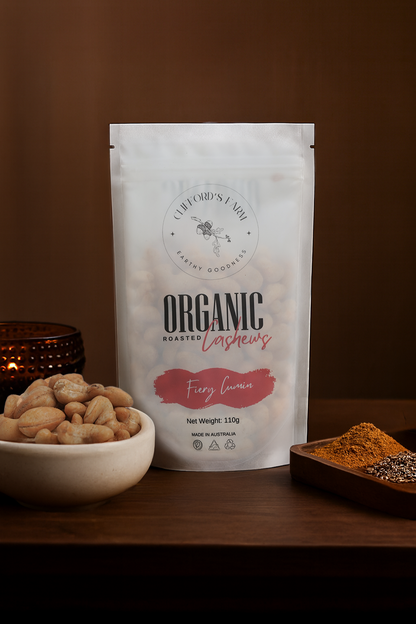 Organic Roasted Cashews - Fiery Cumin